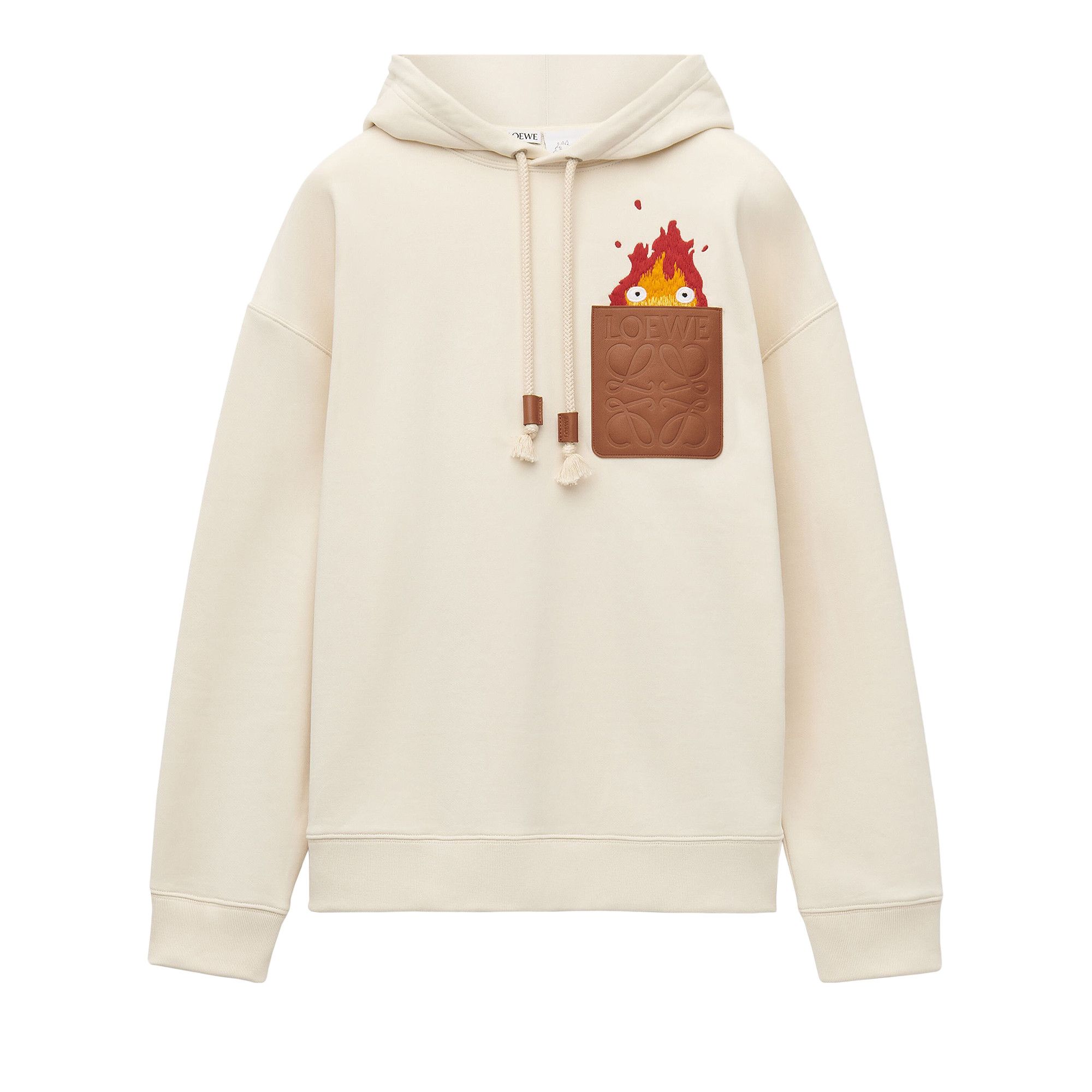 Hoodie with leather patch shop