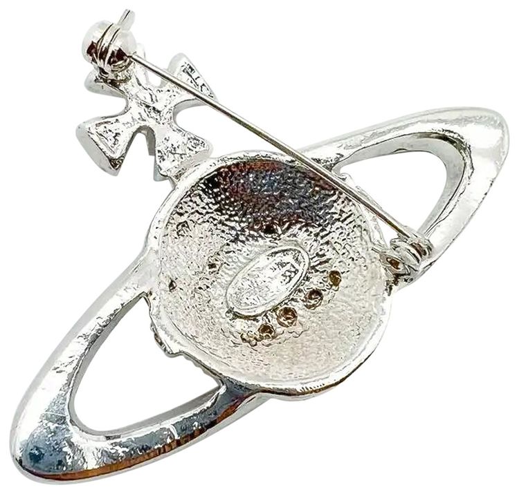 Vintage Vivienne Westwood Crystal Brooch Silver