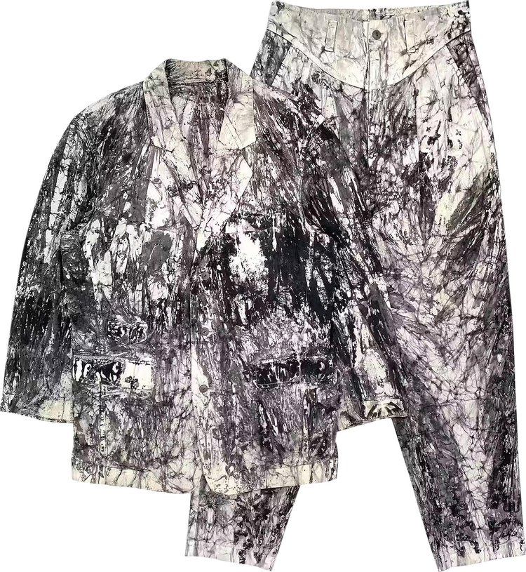 Vintage Issey Miyake Suminagashi Dyed Suit 'Black Dye'