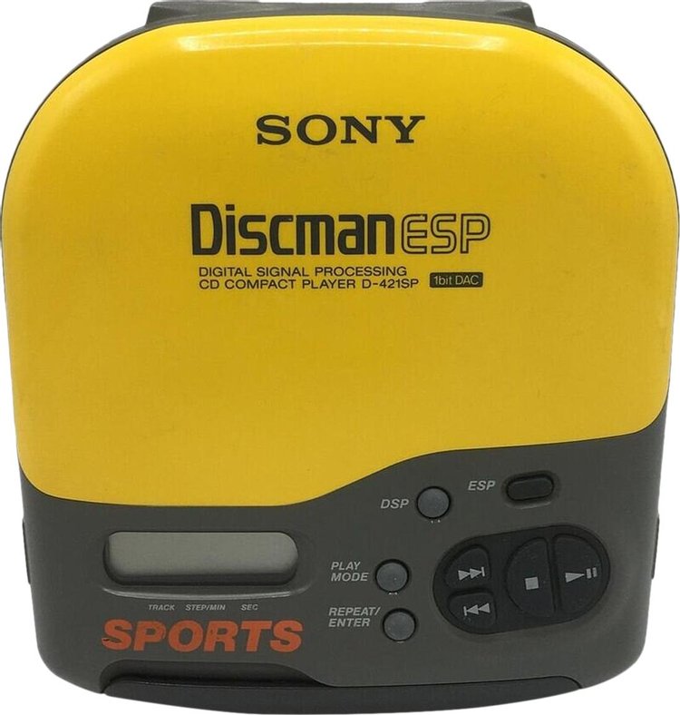 Vintage Sony Discman D-421SP Sports CD Player 'Yellow/Black'
