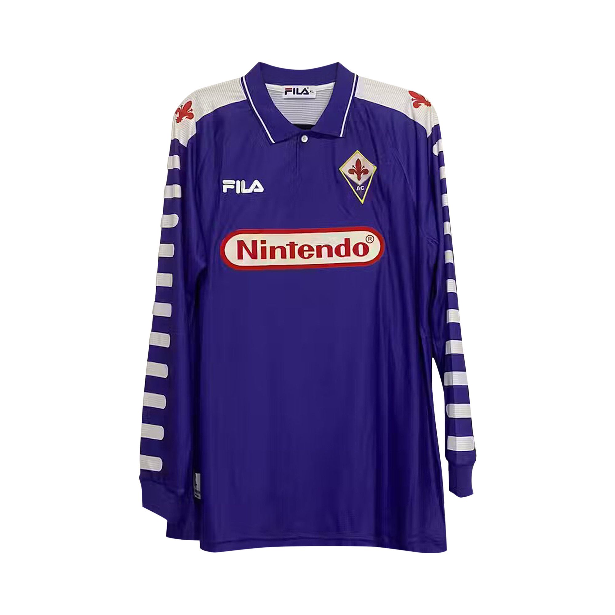 Buy Vintage Fila x Nintendo ACF Fiorentina Jersey Purple 0013