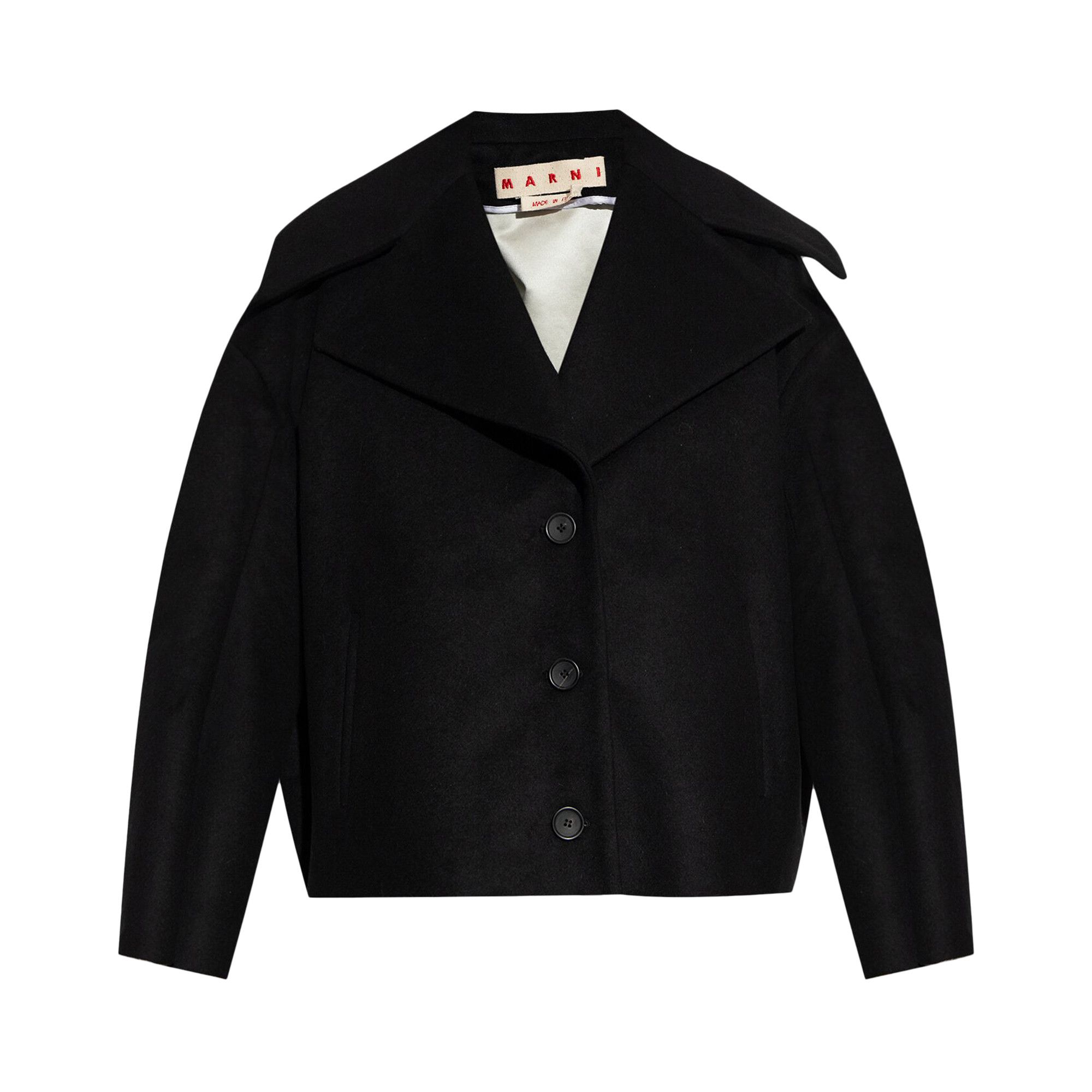 Achetez des Marni Bonded Wool Jacket Black JKMA0285A0 UTWA05 00N99 GOAT FR
