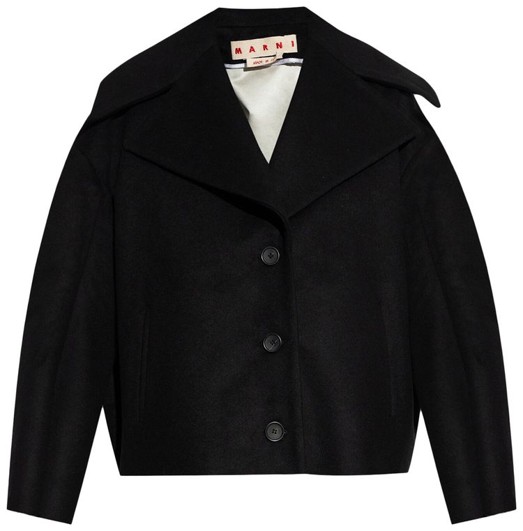 Marni Bonded Wool Jacket Black