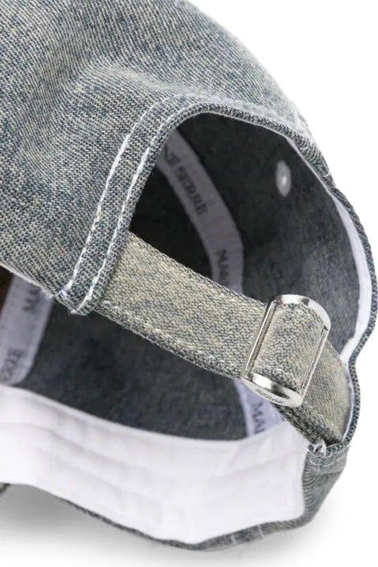 Marine Serre Regenerated Denim Baseball Cap Grey