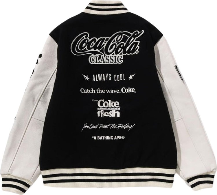 BAPE x Coca Cola Varsity Jacket Black