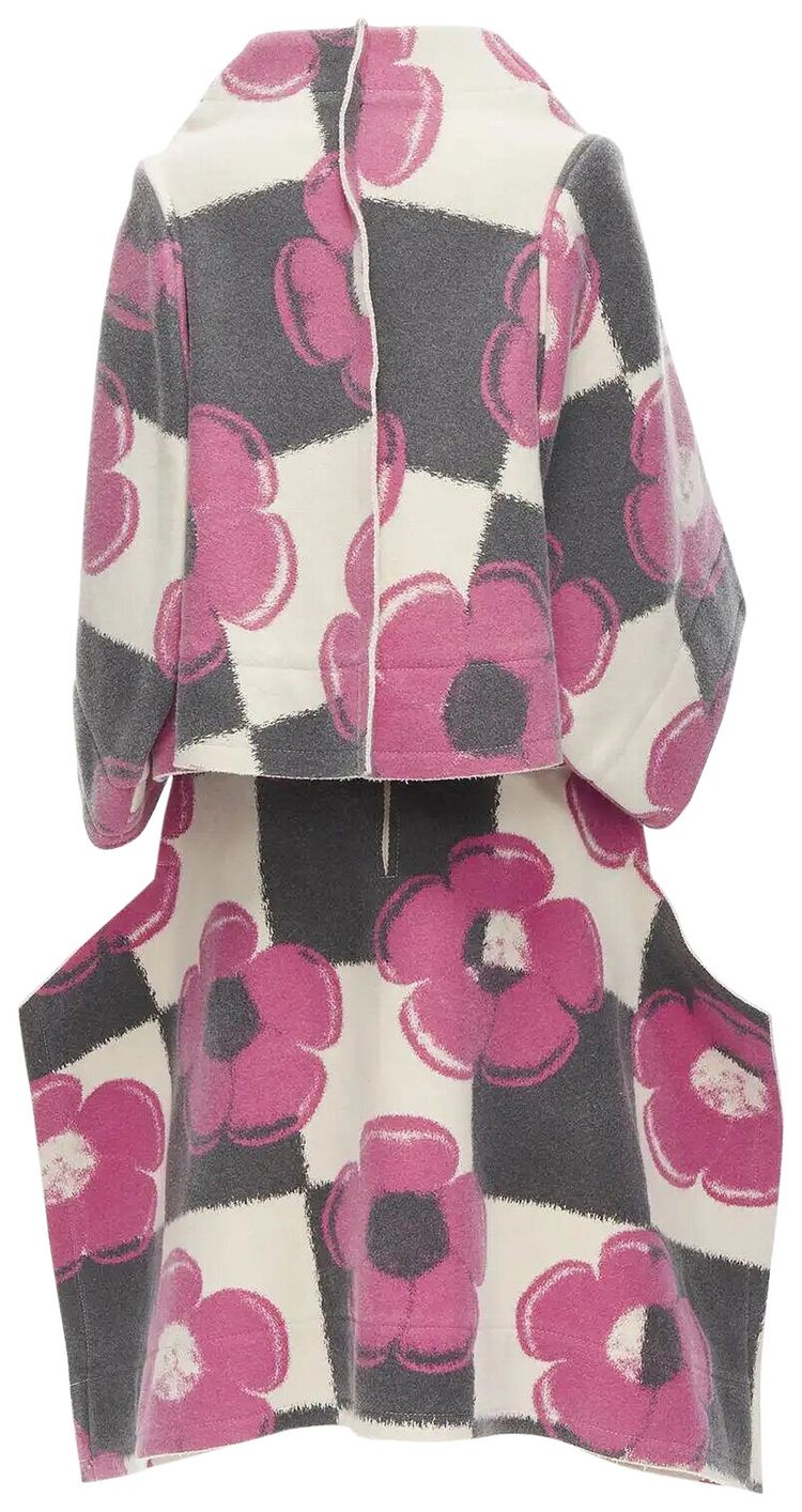 Vintage Comme des Garcons Runway 2D Flat Packed Doll Floral Checkered Set BlackWhitePink