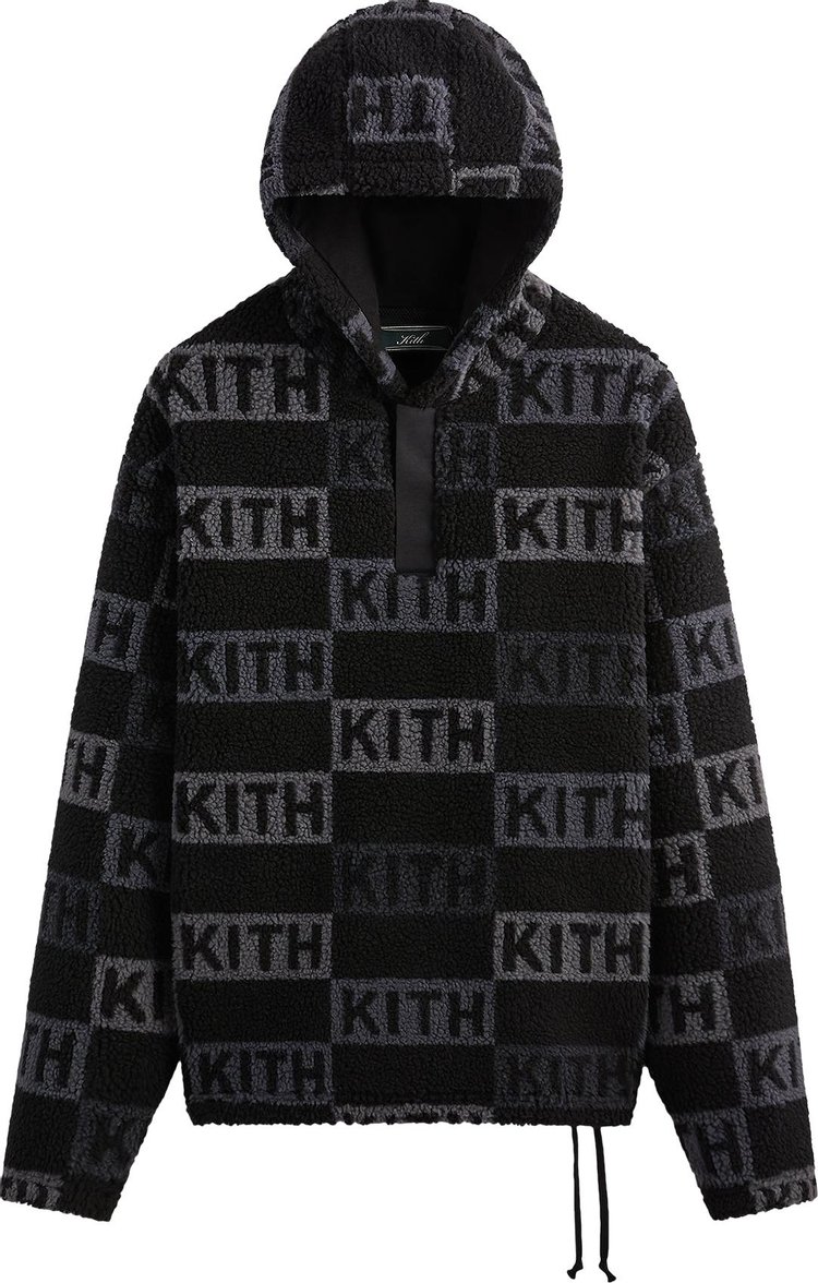 Kith Bonded Sherpa Quarter Zip Hoodie - Black
