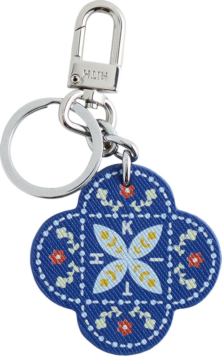 Kith Printed Saffiano Leather Keyring Cyclone