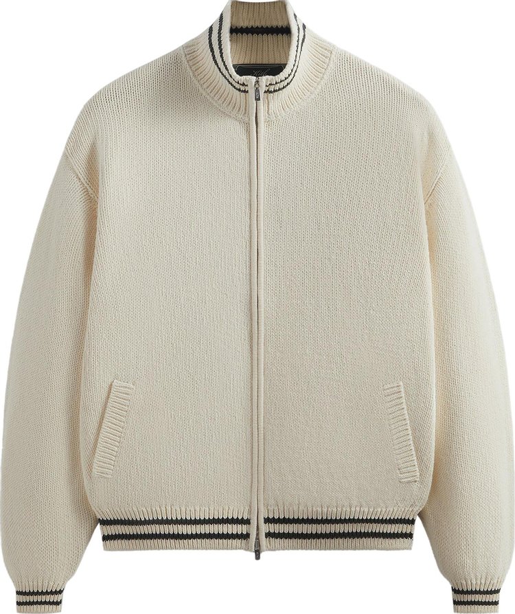 Kith Wyona Full Zip Varsity Sweater 'Sandrift'