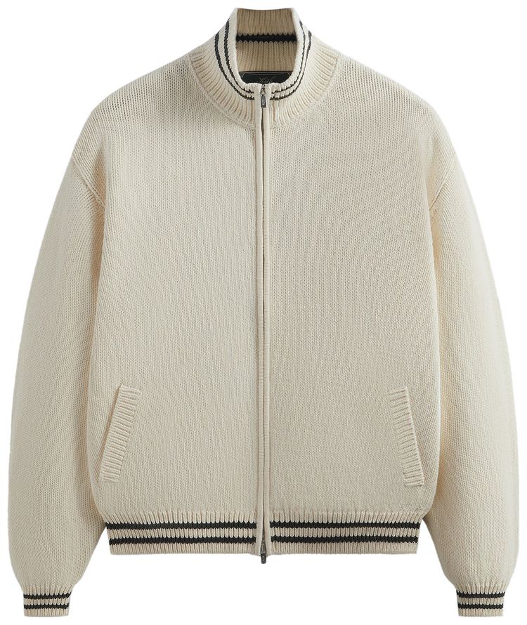 Kith Wyona Full Zip Varsity Sweater Sandrift