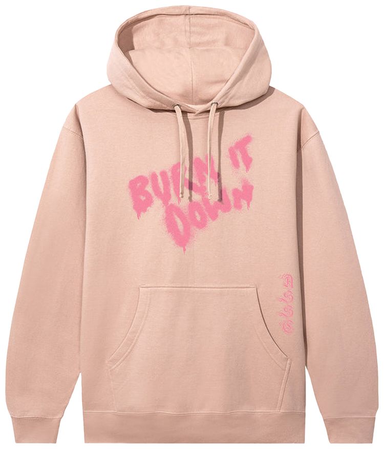 Anti Social Social Club x 2 Tone Burn It Down Hoodie Dusty Pink