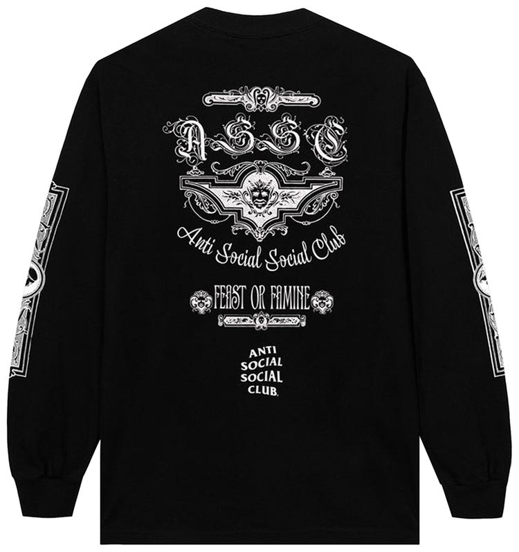 Anti Social Social Club x 2 Tone Feast Or Famine Long Sleeve Tee Black