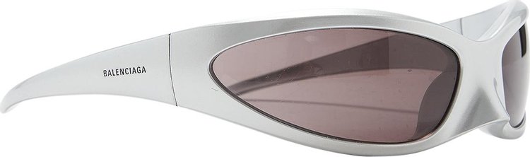 Balenciaga Cat Oval Frame Sunglasses Silver