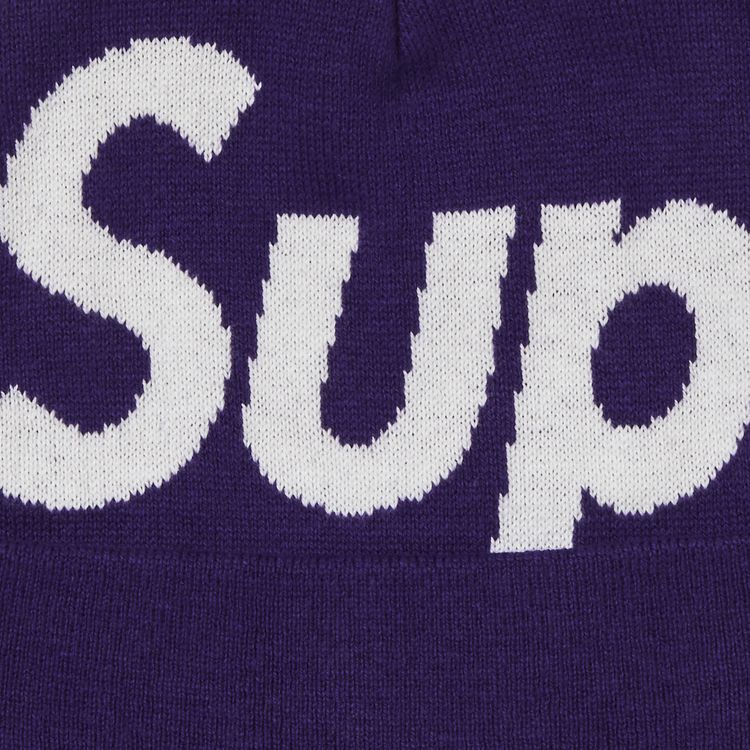 Supreme Big Logo Beanie Dark Purple