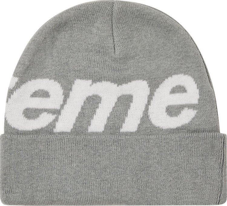 Supreme Big Logo Beanie Grey