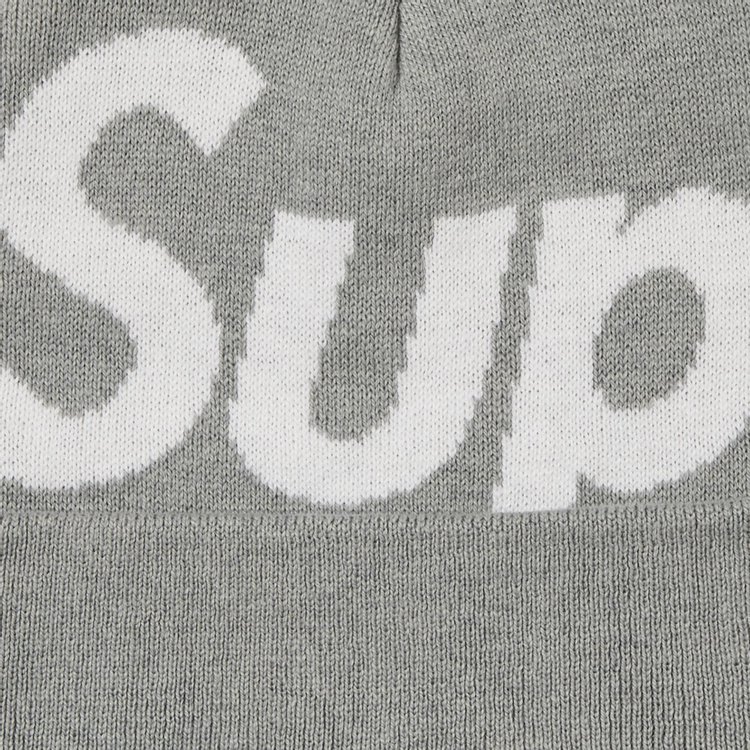 Supreme Big Logo Beanie Grey