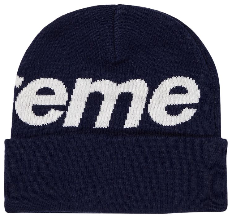 Supreme Big Logo Beanie Navy