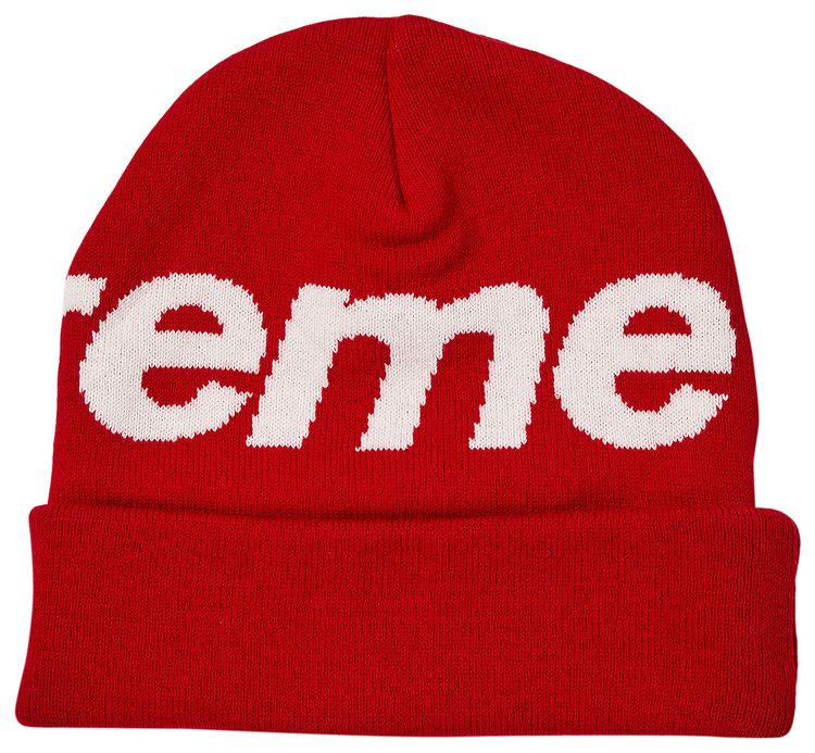 Supreme Big Logo Beanie Red