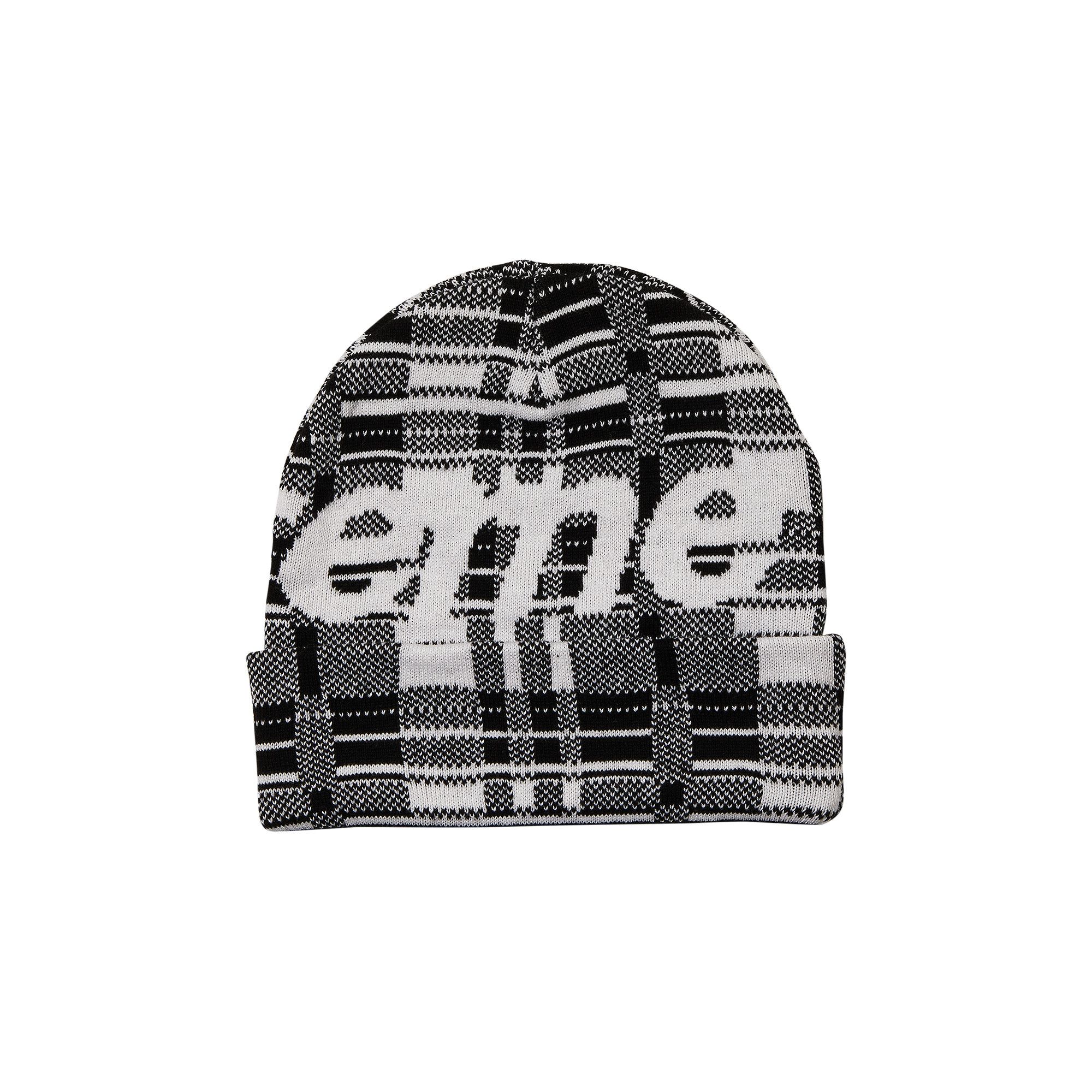 安価 Logo Big Supreme Beanie Plaid' 'White 帽子