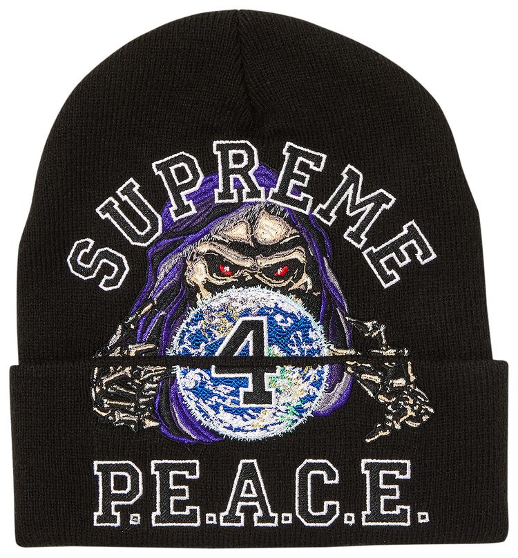 Supreme Peace Embroidered Beanie Black
