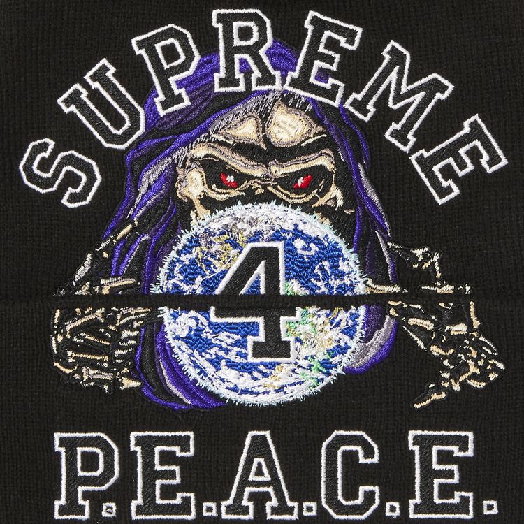 Supreme Peace Embroidered Beanie Black