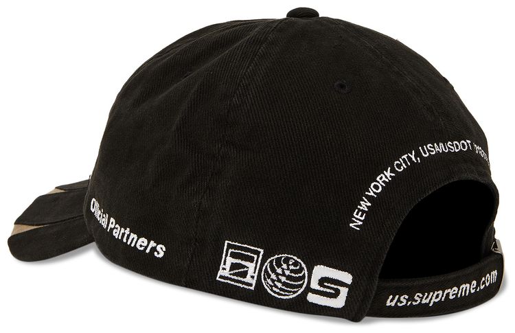 Supreme Jagged Visor 6 Panel Black
