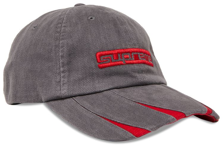 Supreme Jagged Visor 6 Panel Grey