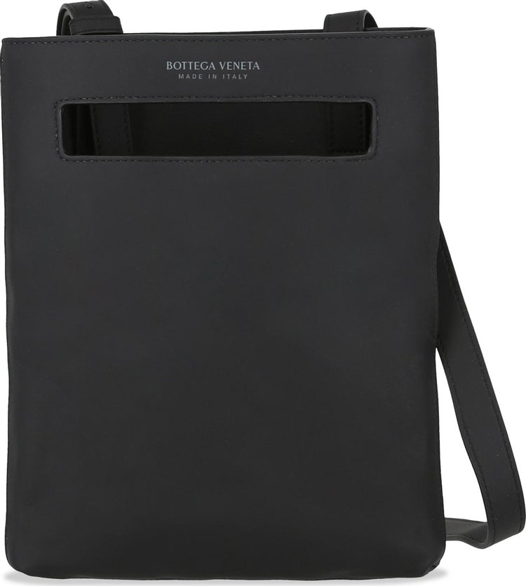 Bottega Veneta Intrecciato Leather Messenger Bag Black