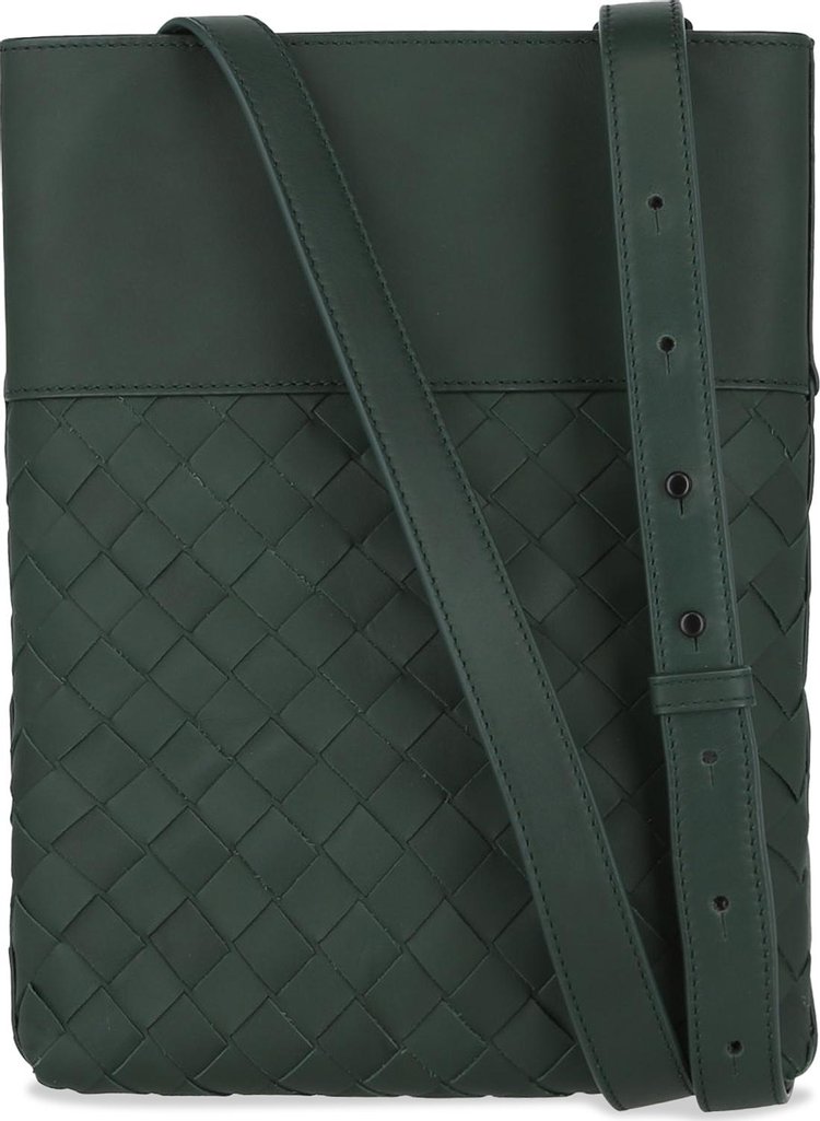Bottega Veneta Intrecciato Leather Messenger Bag 'Green'