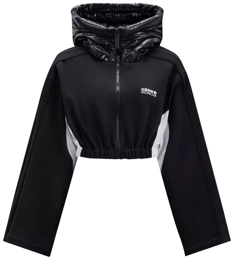 Moncler x adidas Fleece Zip Up Hoodie BlackWhite