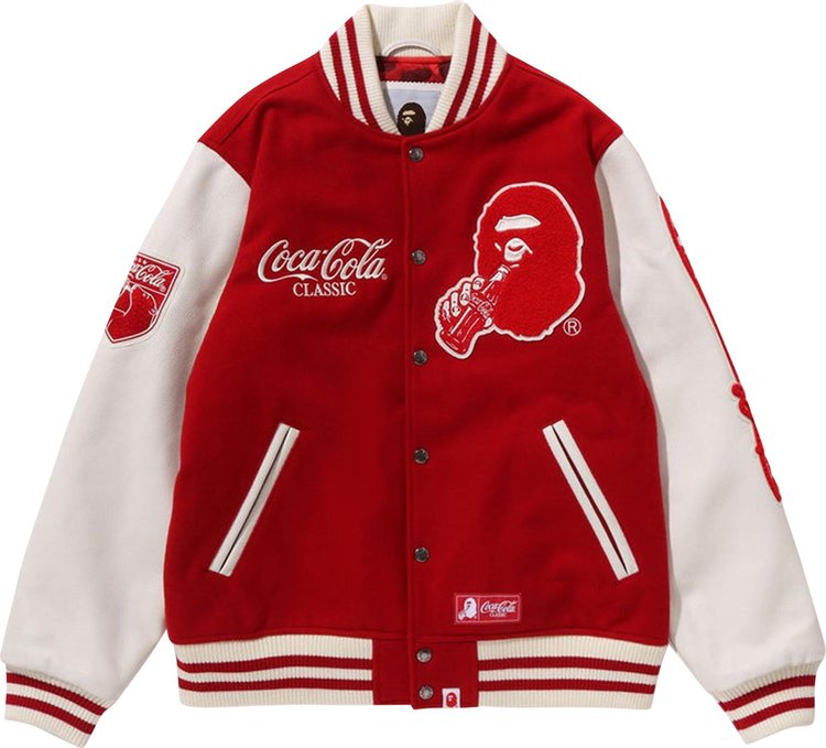 BAPE x Coca-Cola Varsity Jacket 'Red'