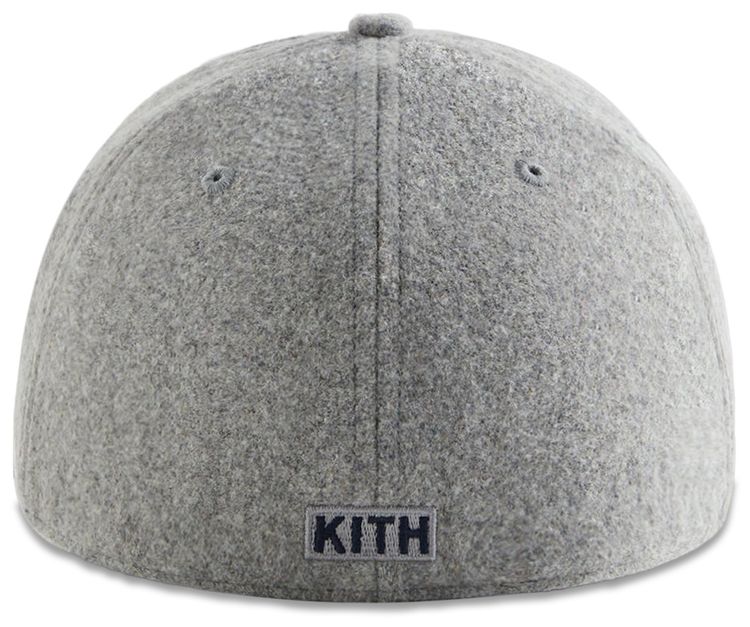 Kith  47 For New York Yankees Unstructured Wool Fitted With Suede Brim Heather Grey