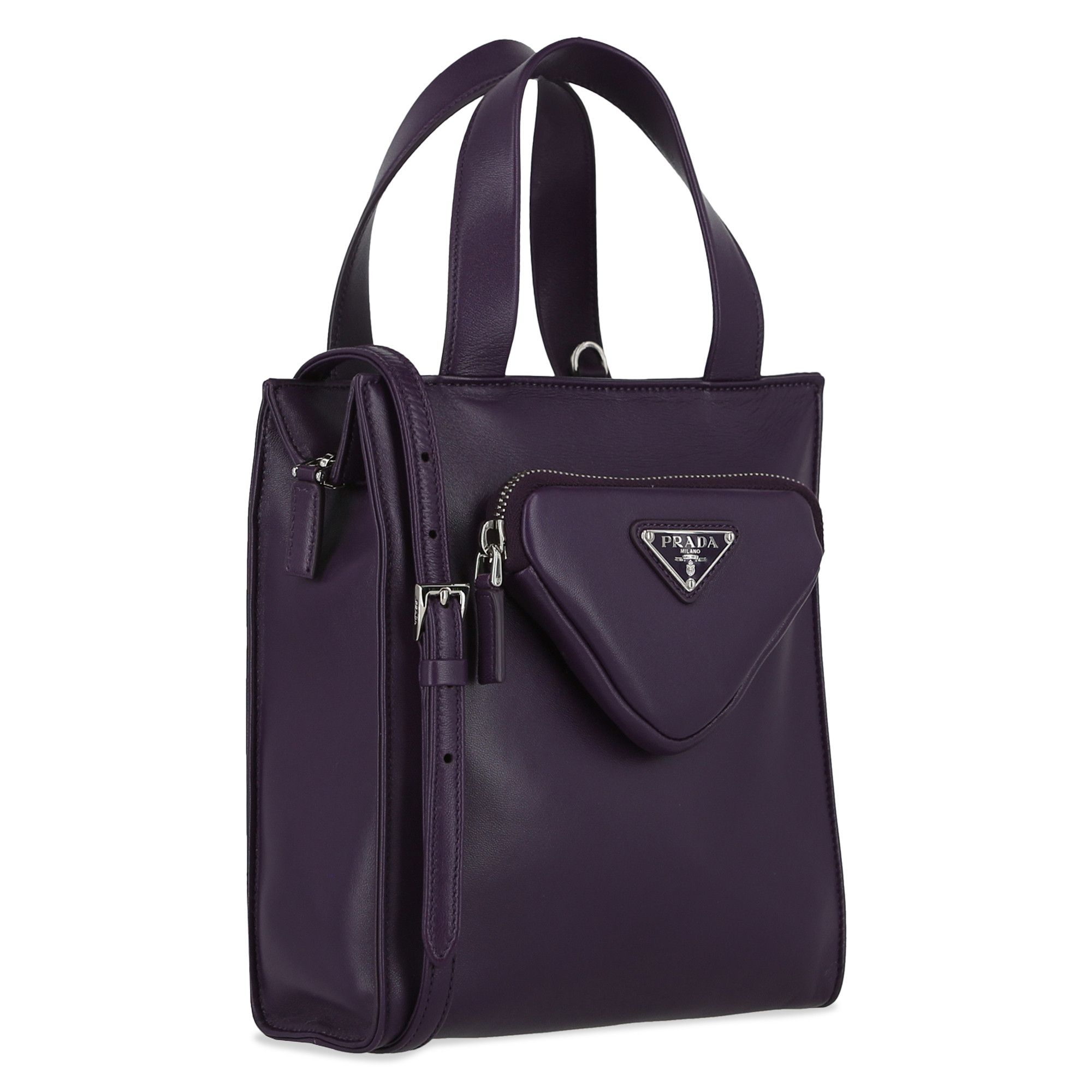 Buy Prada Triangle Leather Crossbody Bag 'Purple' - 1BG418 2DX8