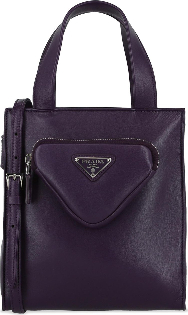 Prada Triangle Leather Crossbody Bag 'Purple'