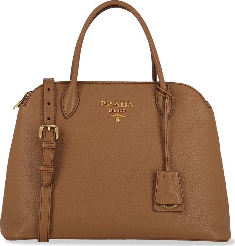 Prada Leather Shoulder Bag Camel