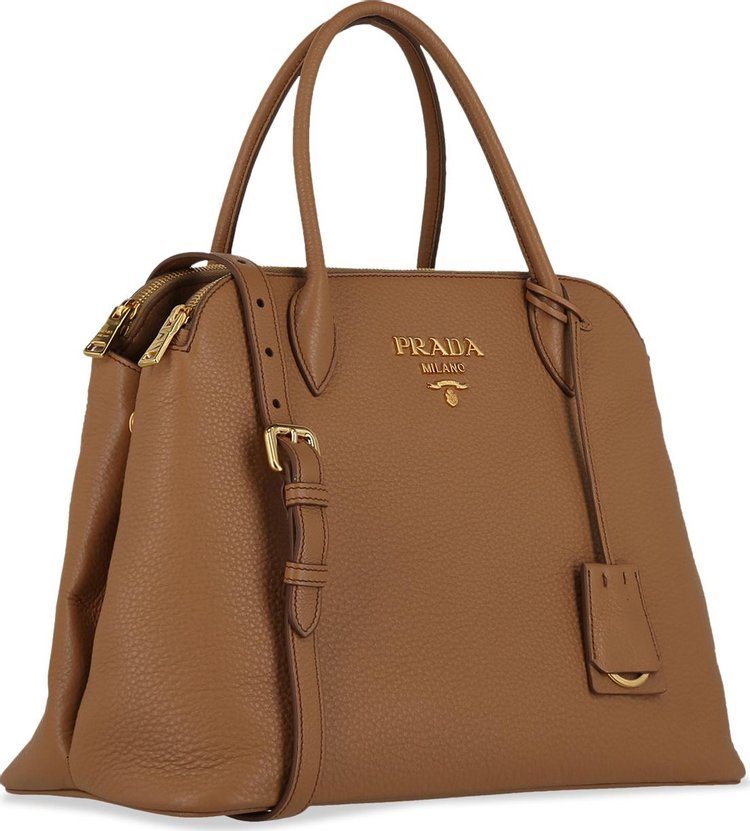 Prada Leather Shoulder Bag Camel