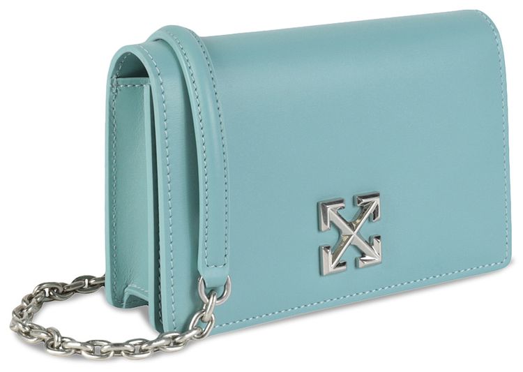 Off White Jitney 05 Leather Shoulder Bag Light Blue