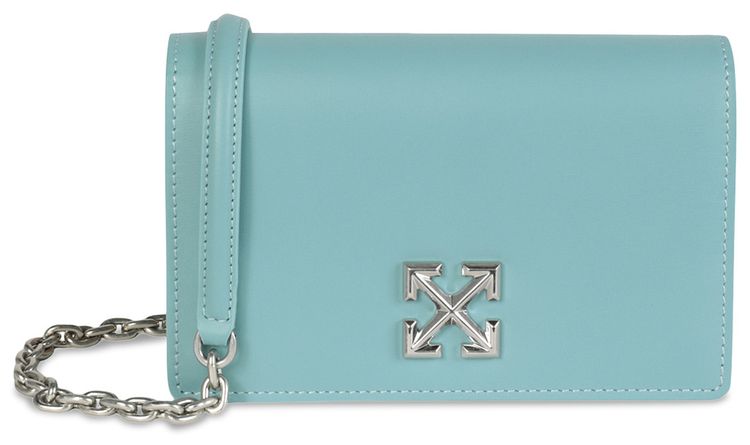 Off White Jitney 05 Leather Shoulder Bag Light Blue