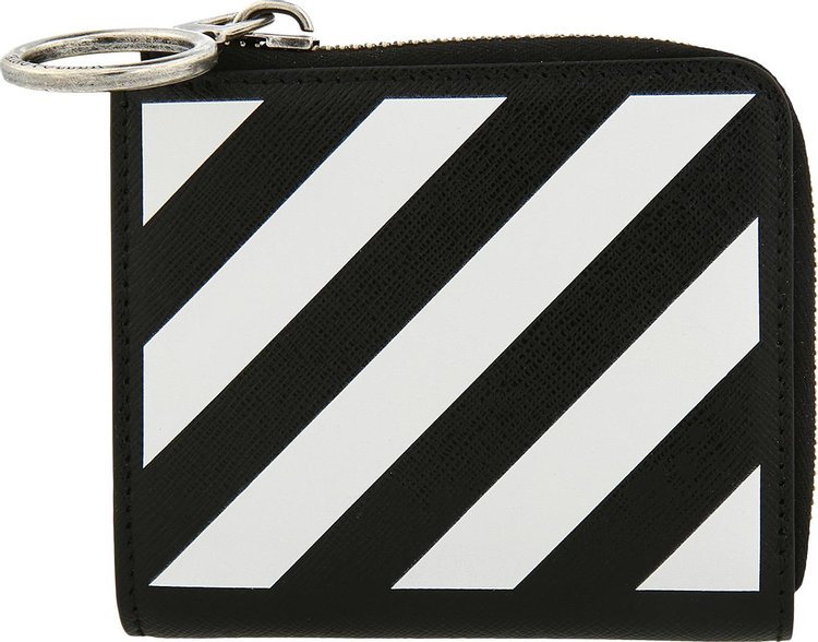 Off-White Diagonal Stripe Zip Wallet 'Black/White'
