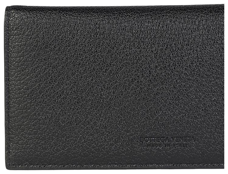 Bottega Veneta Leather Wallet Black Blue