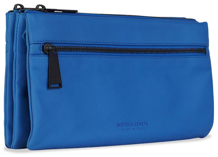 Bottega Veneta Fluid Messenger Crossbody Bag Bluette Black