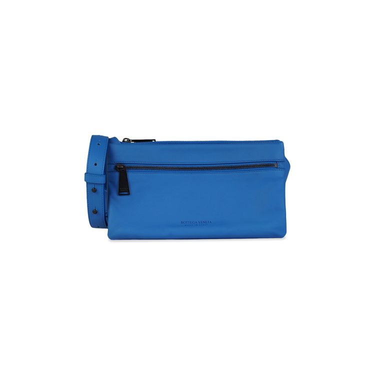 Bottega Veneta Fluid Messenger Crossbody Bag Bluette Black