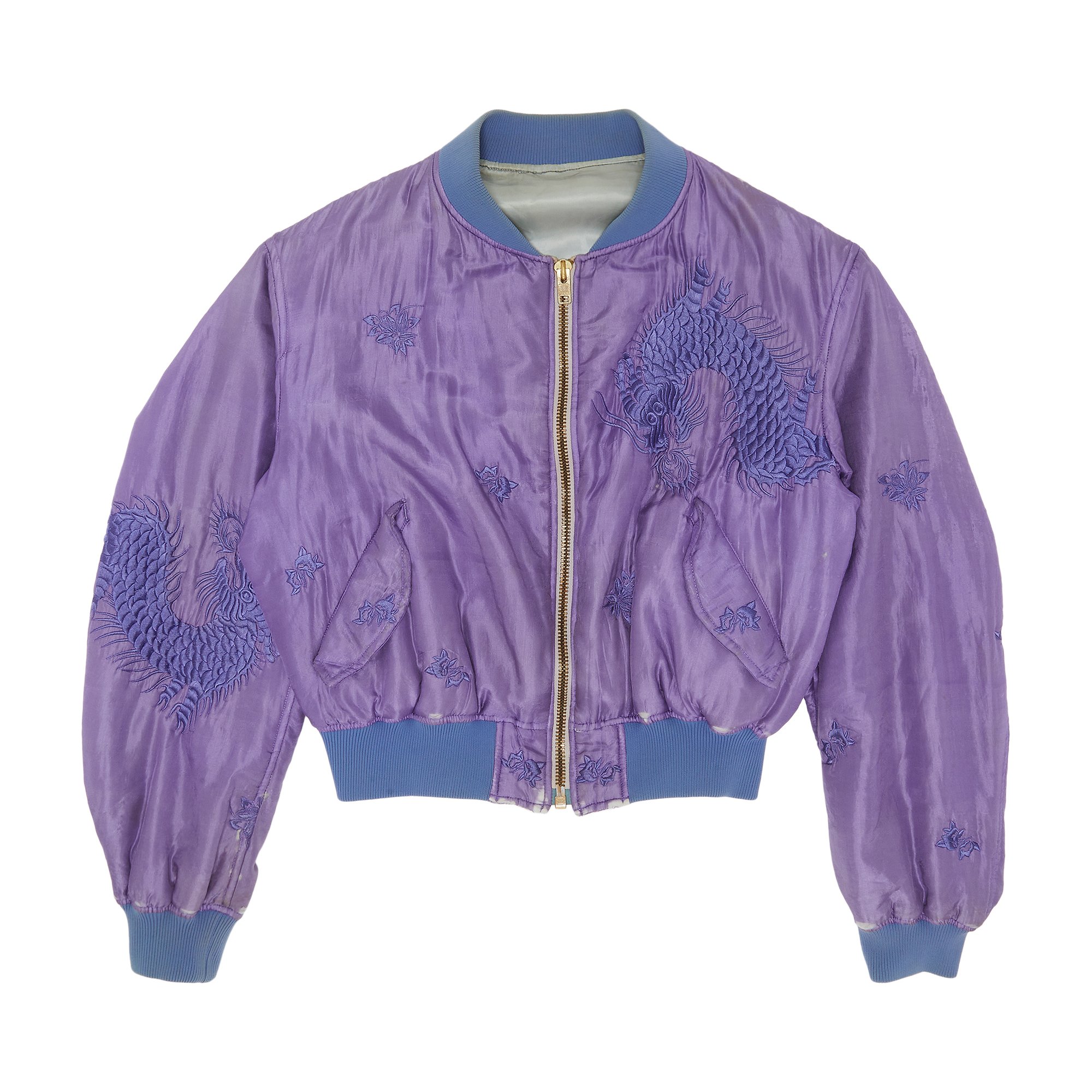 Buy Yohji Yamamoto Silk Dragon Embroidered Bomber 'Purple' - Y01 