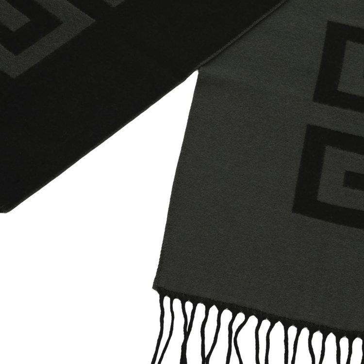 Givenchy Tassel Trim Monogram Scarf KhakiBlack