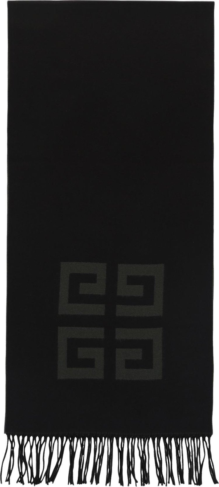 Givenchy Tassel Trim Monogram Scarf KhakiBlack