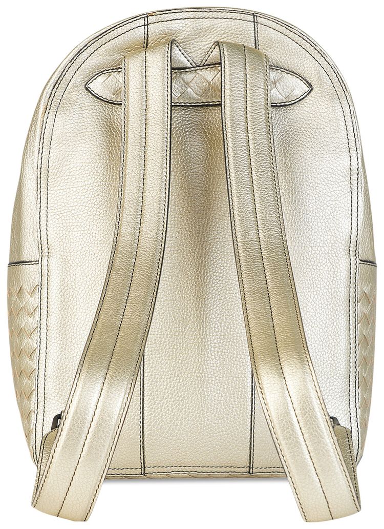 Bottega Veneta Metallic Backpack Gold
