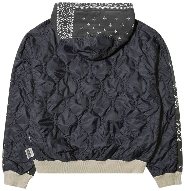 Kapital Fleece Knit Bandana Bivouac Hooded Blouson Black