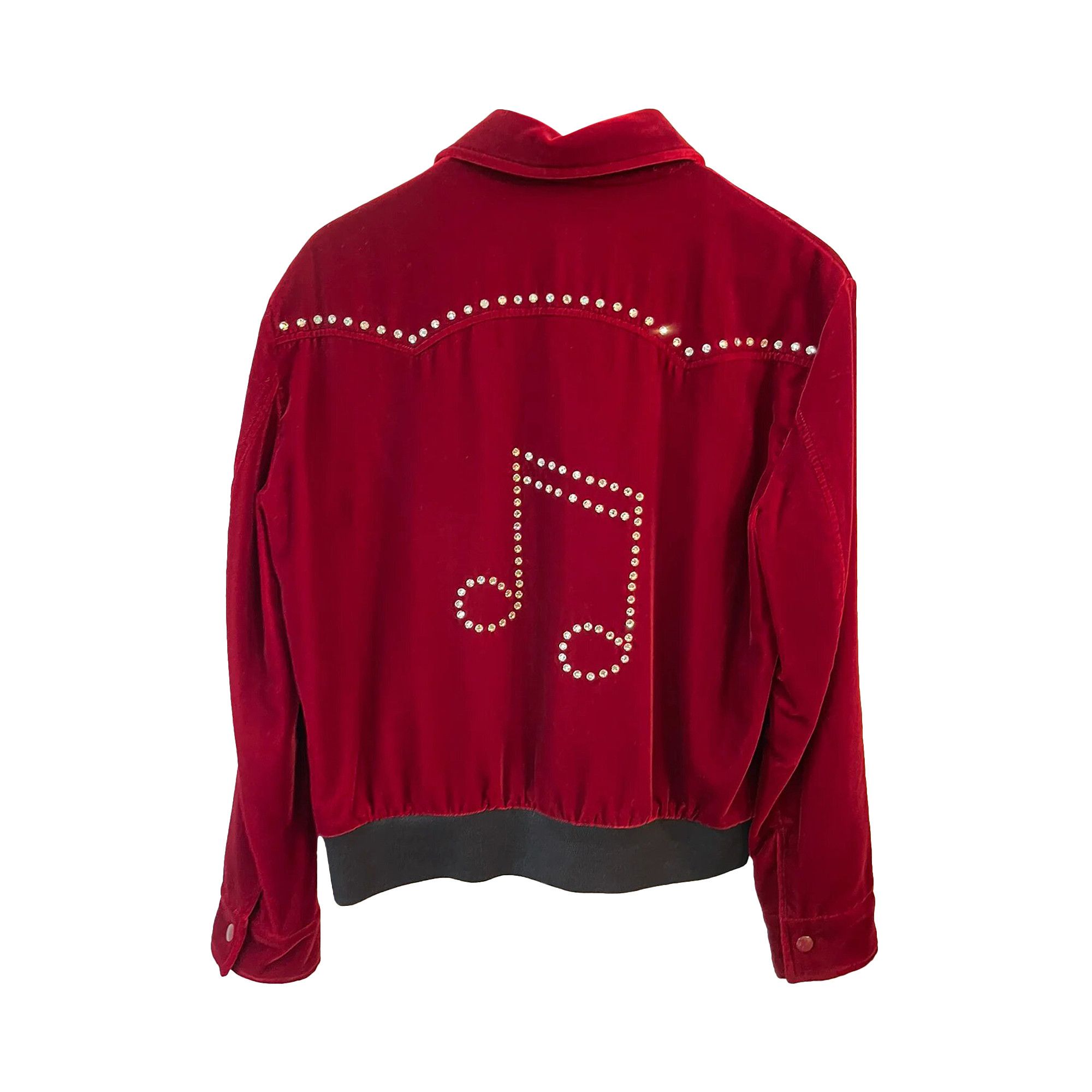 Buy Saint Laurent By Hedi Slimane Swarovski Crystal Jacket Red Velvet 437853 Y025W 6366 GOAT CA