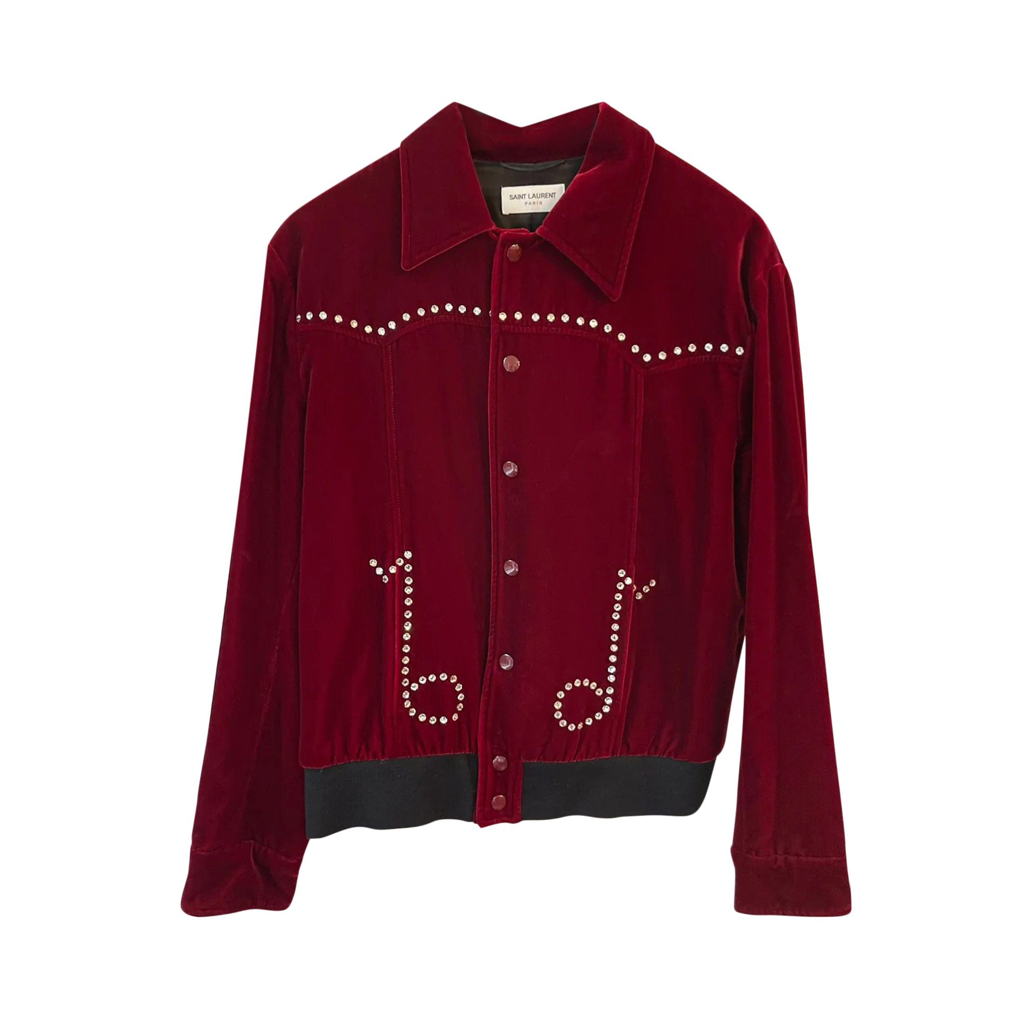 Saint laurent red velvet jacket online