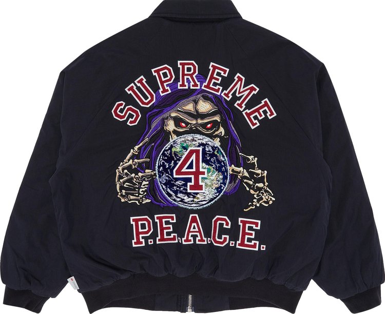 Supreme Peace Embroidered Work Jacket Navy